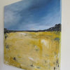 Abstract Landscape Modern Minimalist Acrylic Painting on Canvas, 36x36, Yellow