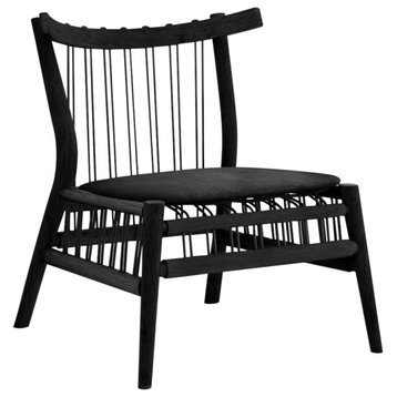 Fansipan Lounge Chair, Black Romano Leather