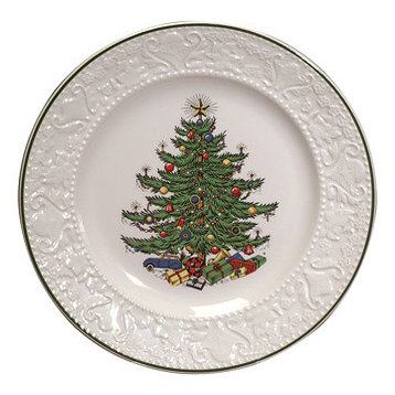 Cuthbertson Original Christmas Tree Dickens Embossed Salad Plate Round
