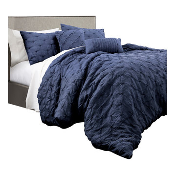 Ravello Pintuck Comforter Navy 5Pc Set King