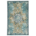 Jaipur Living - Jaipur Living Modify Hand-Knotted Medallion Teal/Olive Area Rug, 5'x8' - Exceptionally made and artfully designed, this hand-knotted area rug infuses contemporary homes with vintage allure. This wool accent boasts an elegant center medallion and scrolling details for a worldly dose of style. Bold teal, aqua, and green hues offer a dramatic and vibrant look to the timeless design.