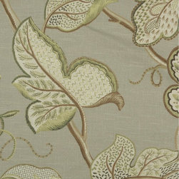 Phoebe Printed Large-scale Botanicals Linen Custom Made Curtains - Curtains