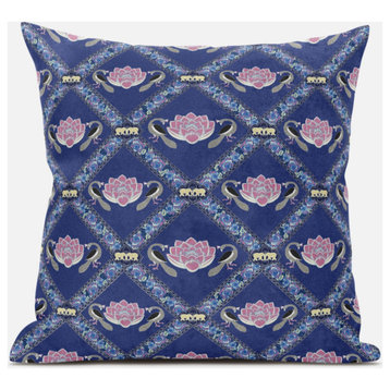 Amrita Sen Suede Purple Blue Zippered Pillow With Insert CAPL478FSDS-ZP-18x18