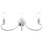 Livex Lighting - Polished Chrome Transitional Vanity Sconce - Graceful curved lines and exposed bulb sockets make the Bari collection perfect for your mid-mod or transitional bath. The eclectic look is perfect for spaces wanting an urban, minimalistic or industrial touch. With superb craftsmanship and affordable price, this polished chrome three-light vanity sconce is sure to tastefully indulge your extravagant side.