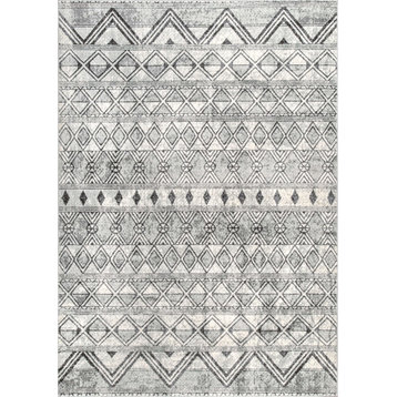 nuLOOM Teresa Transitional Geometric Vintage Area Rug, Gray, 4'x6'