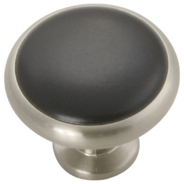 1-3/8 " Tranquility Satin Nickel With Black Cabinet Knob P427-SNB