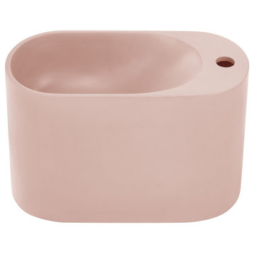 Terre 17.5" Right Side Faucet Wall-Mount Bathroom Sink, Pale Pink