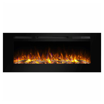 PuraFlame 50" In, Wall Recessed Electric Fireplace, Touch Screen Control Panel