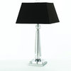 Cluny Transitional Table Lamp Crystal & Chrome with Brown Shade