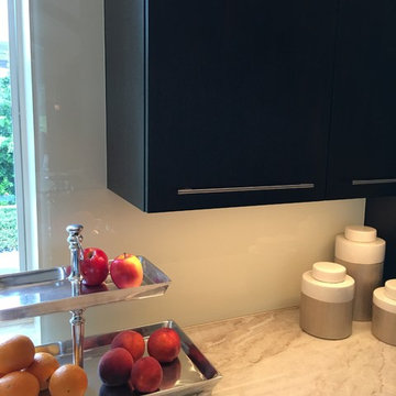 Painted Glass Backsplash