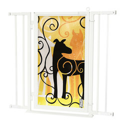 Fusion Gates - Fusion Gate with Limited Edition Dream Dog Design, White Pearl, 32"-36" - Dog Gates