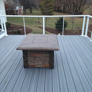 Multi-level composite deck and cable rail system