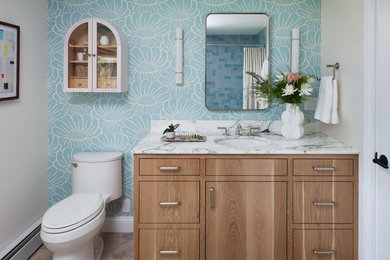 Example of a beach style bathroom design in Bridgeport