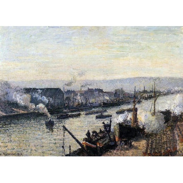 Camille Pissarro the Port of Rouen, Saint-Sever 18" x 27" Premium Canvas Print