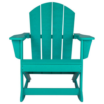 Keller HDPE Plastic Outdoor Rocking Chair in Turquoise