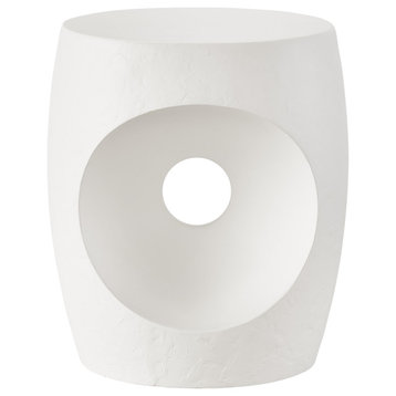 Universal Furniture Modern Nomad Canyo Accent Table in White Textured Plaster