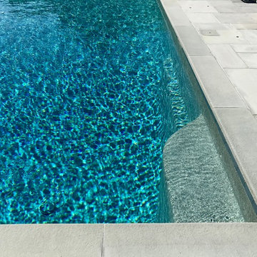 Aqua Blue Pebble Sheen w/ Lapis Blue Tile
