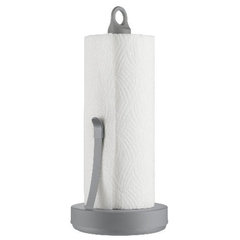 Home Basics Lattice Collection Cast Iron Paper Towel Holder, White 