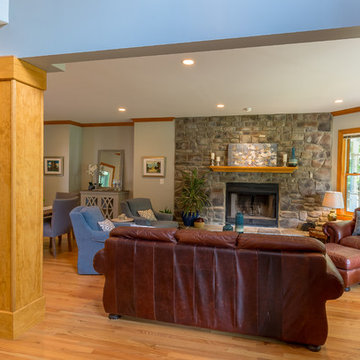 Living room remodel with column.