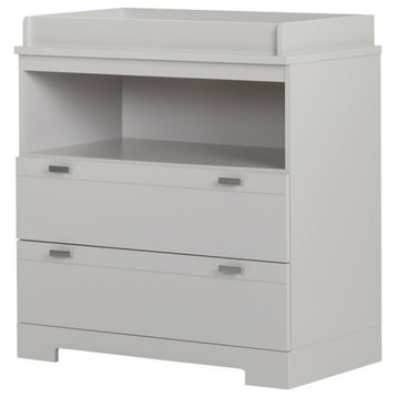 South Shore Reevo 2 Drawer Changing Table in Soft Gray