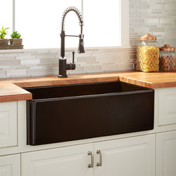 30" REINHARD FIRECLAY FARMHOUSE SINK - BLACK - Kitchen Sinks