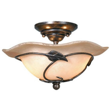 Vaxcel - Vine 2-Light Convertible Light Kit in Rustic and Bowl Style 6.75