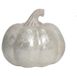 Dekorasyon Gifts & Decor - 6" Medium Capiz Pumpkin, White - This 6" white pumpkin is made of luminescent white capiz shell.  Makes a perfect holiday and/or fall season decor piece.  Display on a mantel or console table or combine with fresh greens or flowers for a beautiful tablescape.