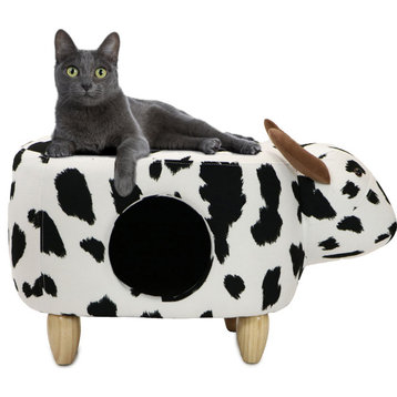 16" Seat Height Animal Shape Pet House Ottoman Furniture Cow