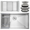 AKDY 33"x22"x9" Under Mount Stainless Steel Single Bowl Kitchen Sink With Tray