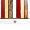 Benzara BM223075 3 Bulb Glass Drum Chandelier with Stripe Pattern, Multicolor