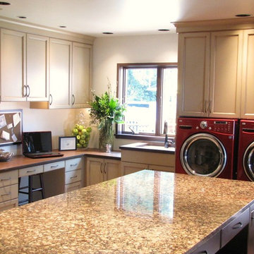Mom desk and mudroom island