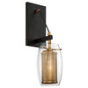 Dunbar by Brian Thomas 1-Light Wall Sconce in Warm Brass with Bronze Accents
