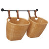 Farmhouse Brown Bamboo Wall Basket 560991