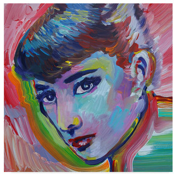 Howie Green 'Audrey Hepburn Portrait' Canvas Art, 35"x35"