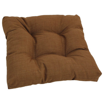 19" Squared Spun Polyester Tufted Dining Chair Cushion, Mocha