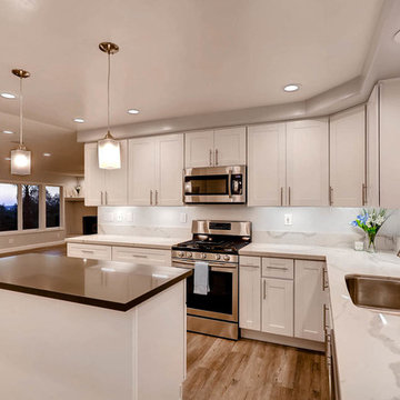Modern, Bright, Marble Kitchen