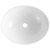 16" x 13" Oval White Ceramic Modern Egg Shape Above Counter Bathroom Vessel Sink