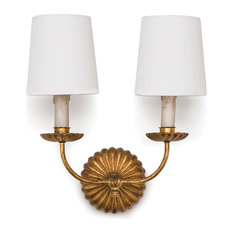 Clove Sconce, Double, Antique Gold Leaf