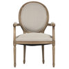 Medallion Arm Chair, Natural Linen
