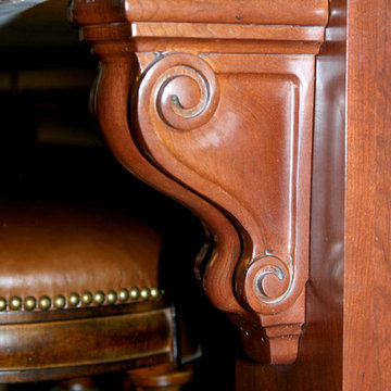 Cherry Island and Maple Wall Cabinetry Provide Perfect Contrast