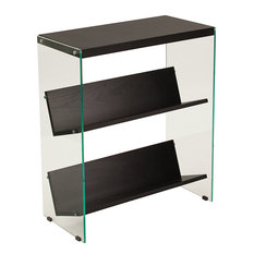 Highwood Collection 3 Shelf 28"H Glass Frame Bookcase, Dark Ash Finish