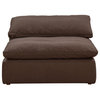 Sunset Trading Puff 4-Piece Fabric Slipcover Sectional Sofa in Brown