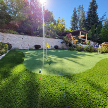 Dark Olive Putting Green with Arizona Platinum Olive Fringe