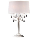 Ore International - 29.5"H Crystal Silver Table Lamp - 29.5″H CRYSTAL SILVER TABLE LAMP.