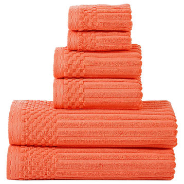 600 GSM Soho Collection  Cotton 6 Pc Towel Set - Coral
