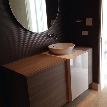 Kitchen - Grey gloss acrylic and textured grey melamine doors