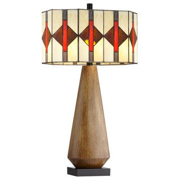 Pacific Coast Lighting Haywood Resin and Art Glass Table Lamp in Brown