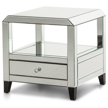 Montreal Mirrored Accent Table with Drawer