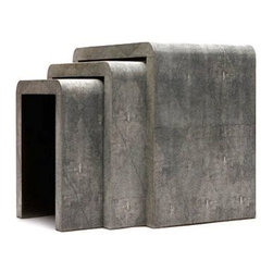 Harlow Nesting Tables, Cool Gray, Set of 3 - Side Tables And End Tables