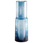 Cyan Design - Cyan Design 11101 Large Olmsted Vase - CYAN DESIGN 11101 Large Olmsted Vase. Finish: Blue. Material: Glass. Dimension(in): 6(L) x 6(W) x 17.25(H) x 6(Dia).